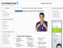 Tablet Screenshot of paidclinicaltrials.org